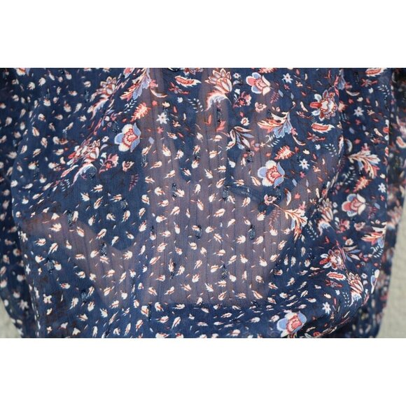 Joie Semi-Sheer Elastic Waist Top-Ruffle Sleeve-S/P-Metallics-Fairy-Cottagecore - Picture 5 of 12